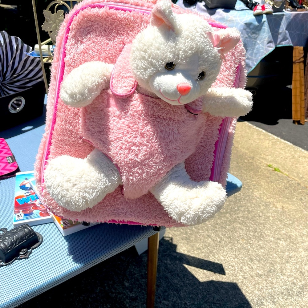 Unique and Adorable plush Kitty rolling suitcase for Girls ages 2-5!